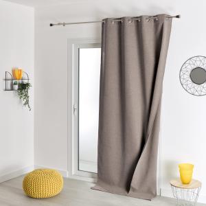 Rideau d'ameublement occultant double face taupe