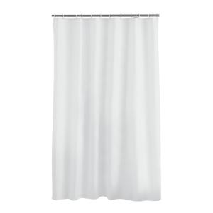 Rideau de douche avec crochets 180x200cm polyester uni - Bl…