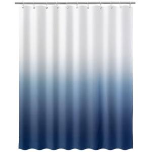 Rideau de douche dégradé bleu et blanc 180x200cm