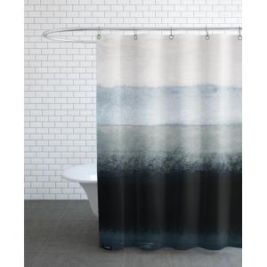 Rideau de douche en polyester en blanc & gris 150x200