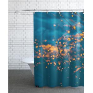 Rideau de douche en polyester en bleu &  150x200