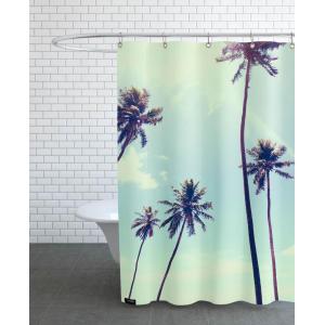 Rideau de douche en polyester en bleu & turquoise 150x200