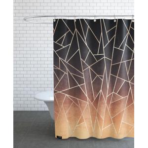 Rideau de douche en polyester en marron & noir 150x200