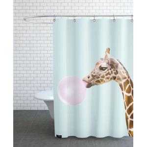 Rideau de douche en polyester en marron & rose 150x200
