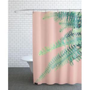 Rideau de douche en polyester en rose & vert 150x200