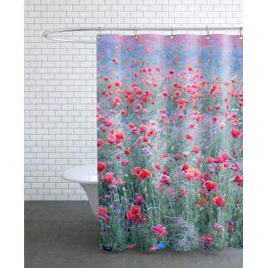 Rideau de douche en polyester en rouge & vert 150x200
