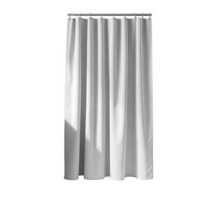 Rideau de douche uni avec crochets polyester blanc 180 x 200