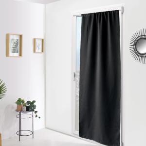 Rideau de porte occultant noir 90 x 210 cm