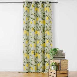 Rideau dolce vita motif citrons coton/polyester vert 140x26…