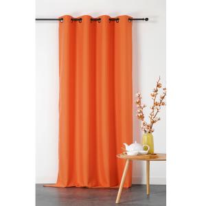 Rideau double natte polyester orange foncé 135x240 cm