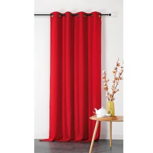 Rideau double natte polyester rouge 135x240 cm