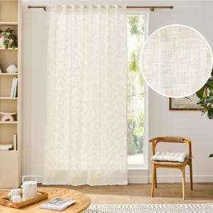 Rideau effet lin tissé à passant cachés ivoire 140x260cm