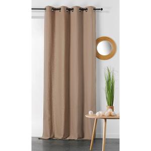 Rideau en coton et chanvre taupe 240 x 135