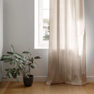 Rideau en coton et en polyester recyclé 135 x 250 cm lin