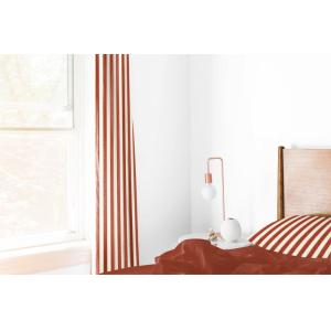 Rideau en coton imprimé rayures rouges 250x140