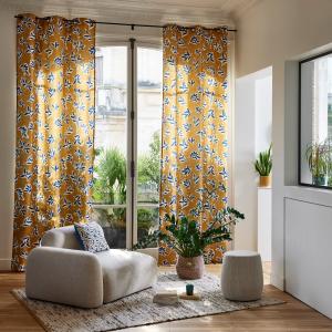 Rideau en coton jaune 145x270 cm