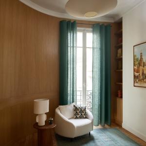 Rideau en cotonlin vert 145x290 cm