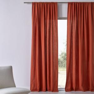 Rideau en coton orange terracotta 140x260cm