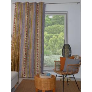 Rideau en coton provençale jaune  140x250 cm