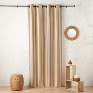 Rideau en coton recyclé marron clair 145 x 280 cm