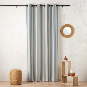 Rideau en coton recyclé turquoise 145 x 280 cm