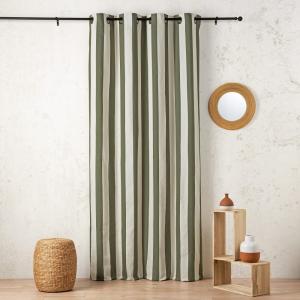 Rideau en coton recyclé vert kaki 145 x 280 cm