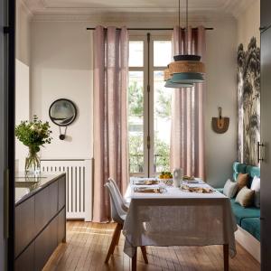 Rideau en coton rose 200x290 cm