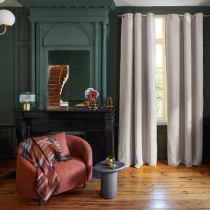 Rideau en lin beige 190x270 cm