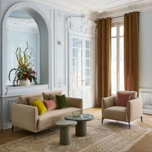 Rideau en polyester marron 137x350 cm