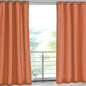 Rideau en polyester orange terracotta 135x240