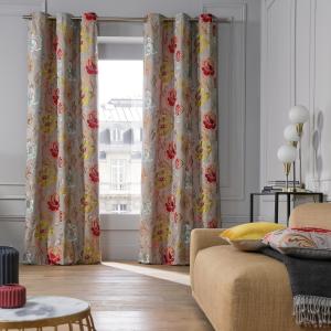 Rideau en Tissu brodé à motif floral Multicolore