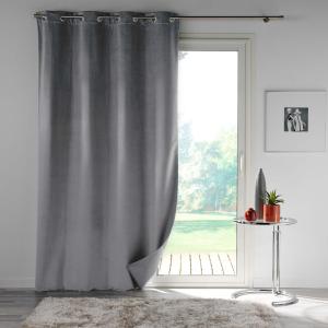Rideau en velours au style cossu polyester/velours gris cla…