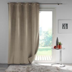 Rideau en velours au style cossu polyester/velours taupe 14…