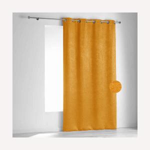 Rideau  en velours fiore polyester/velours jaune 140x260 cm