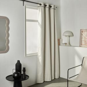 Rideau en velours occultant et isolant uni  140x240 cm Blanc