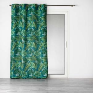 Rideau esprit jungle polyester bleu 260x140cm