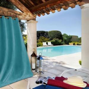 Rideau extérieur imperméable polyester bleu ciel 135x240 cm…