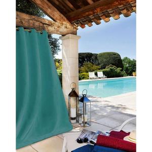 Rideau extérieur tissu outdoor polyester bleu canard 240 x…