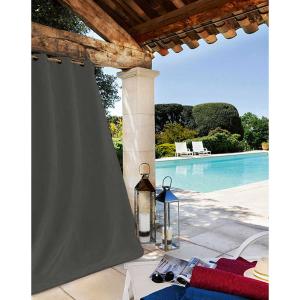 Rideau extérieur tissu outdoor polyester gris foncé 240 x 1…