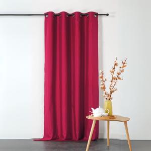 Rideau ignifugé en toile demi natté  polyester fuchsia