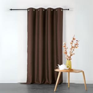 Rideau ignifugé en toile demi natté  polyester marron clair…
