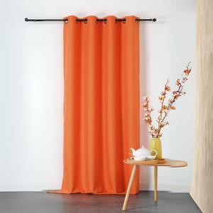 Rideau ignifugé en toile demi natté  polyester orange foncé…