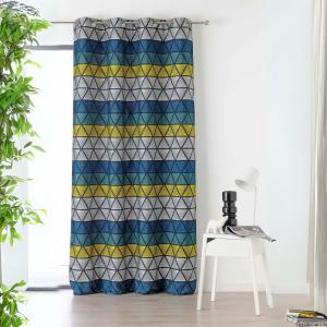 Rideau imprimés '' géométriques'' avec rayures polyester/po…