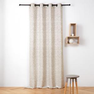Rideau jacquard à oeillets  - effet tweed polyester lin 140…