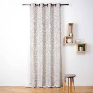 Rideau jacquard à oeillets  - effet tweed polyester marron…