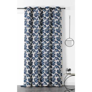 Rideau jacquard biloba polyester/jacquard bleu 140x240 cm