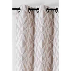 Rideau jacquard géométrique rose