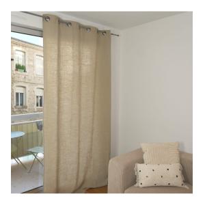 Rideau lin et coton beige 140x250 cm