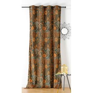 Rideau motif fleur abricot 145x260cm