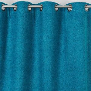 Rideau obscurcissant aspect laine chinée polyester bleu 250…